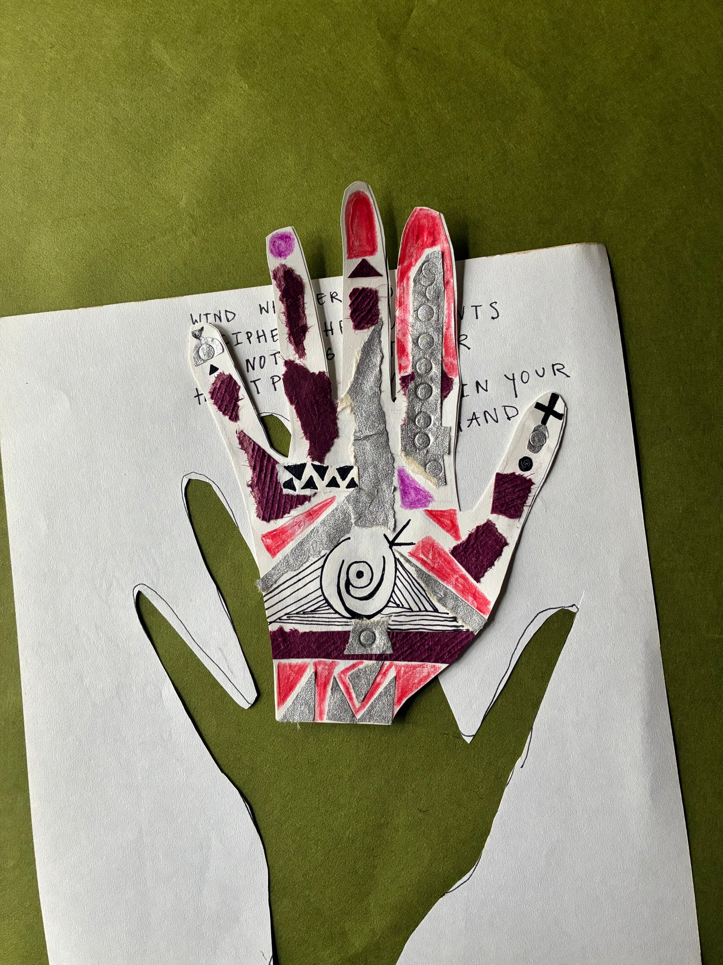 Hand Milagro Paper Cut Out Poem Broadside