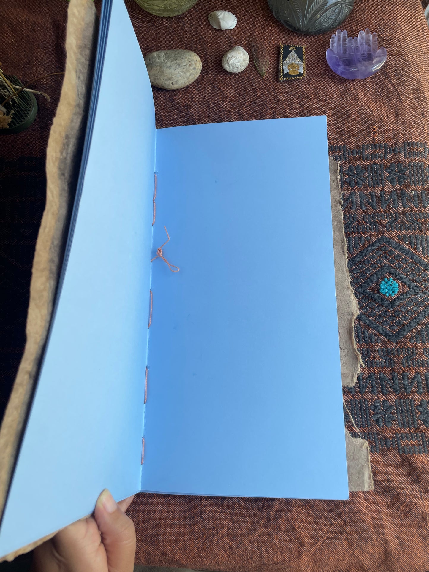 Hand Painted Amate Paper Artist Book, Mexican Codex, One of a Kind Art Journal, Original Artwork