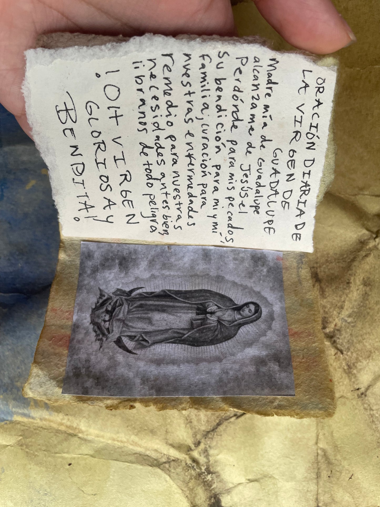 Virgen de Guadalupe Amulet Prayer Book Handmade Devotional Altar