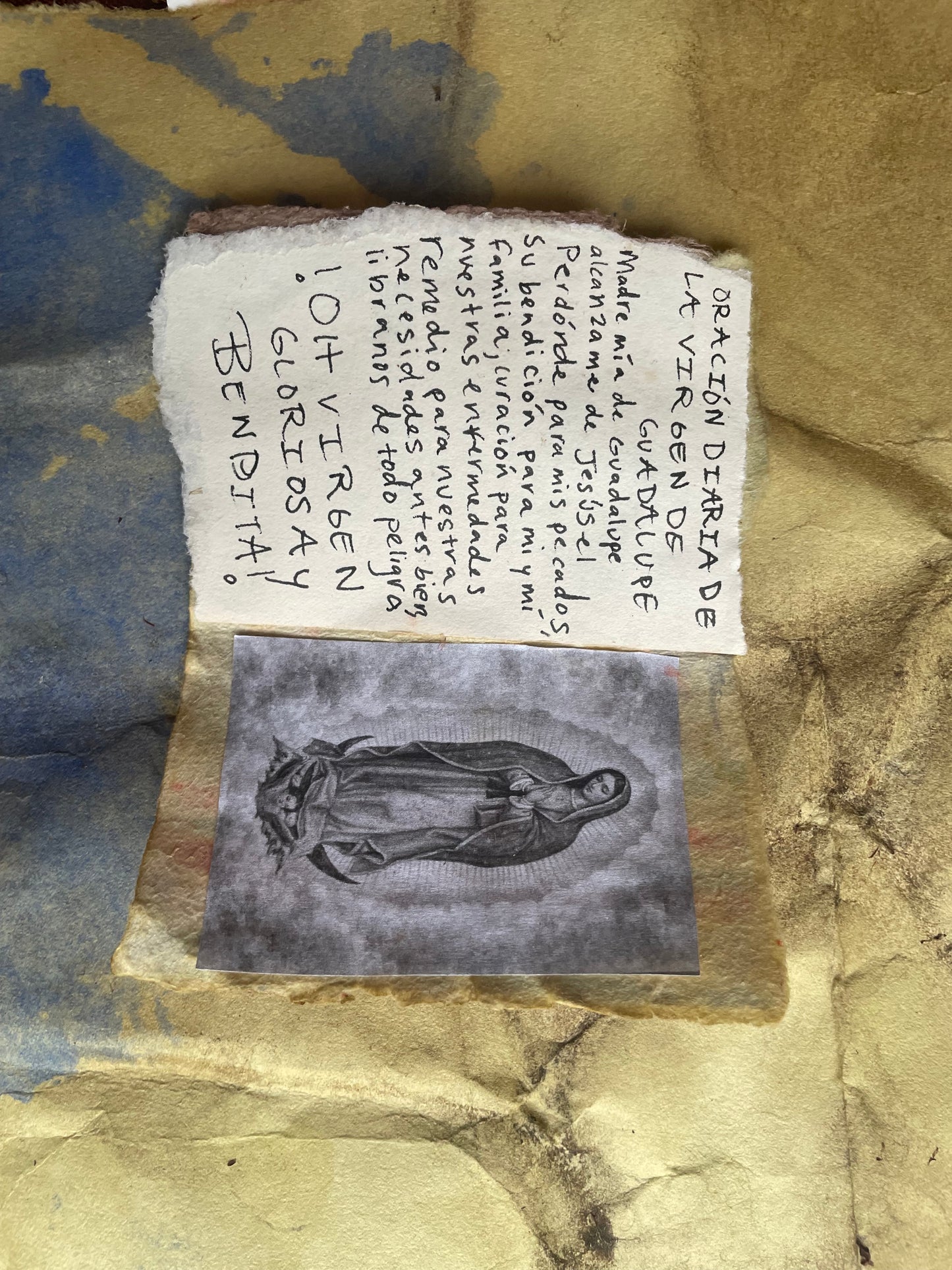 Virgen de Guadalupe Amulet Prayer Book Handmade Devotional Altar