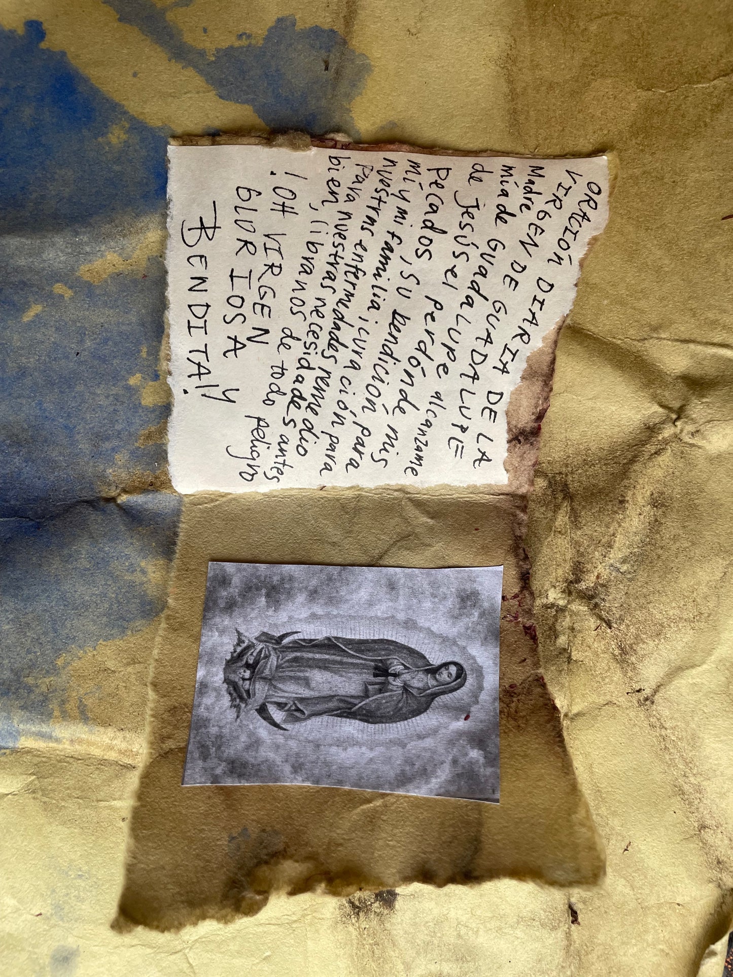 Virgen de Guadalupe Amulet Prayer Book Handmade Devotional Altar