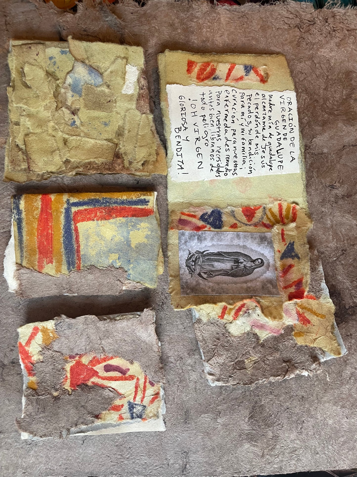 Virgen de Guadalupe Amulet Prayer Book Handmade Devotional Altar