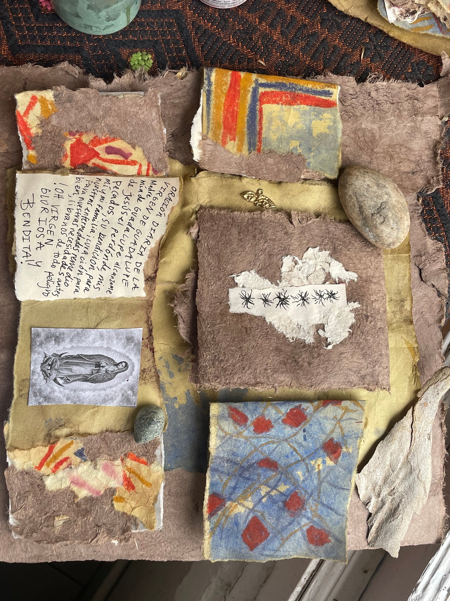 Virgen de Guadalupe Amulet Prayer Book Handmade Devotional Altar