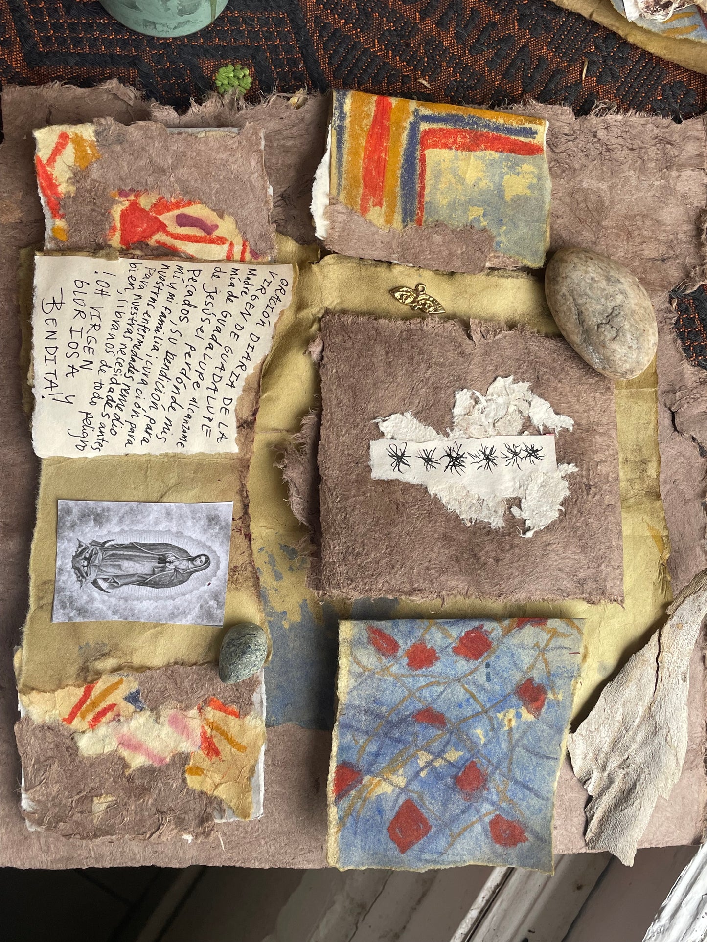 Virgen de Guadalupe Amulet Prayer Book Handmade Devotional Altar