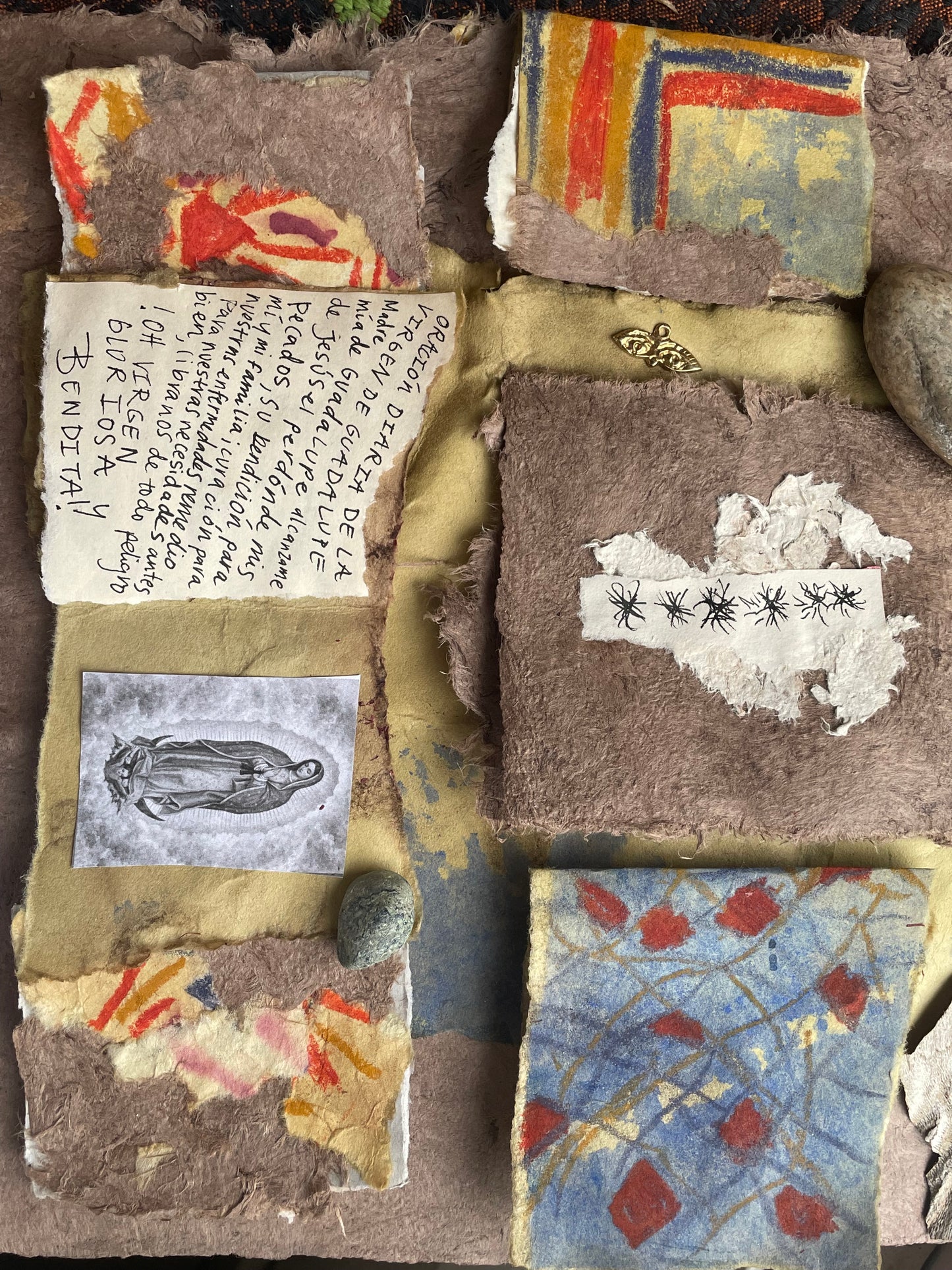 Virgen de Guadalupe Amulet Prayer Book Handmade Devotional Altar