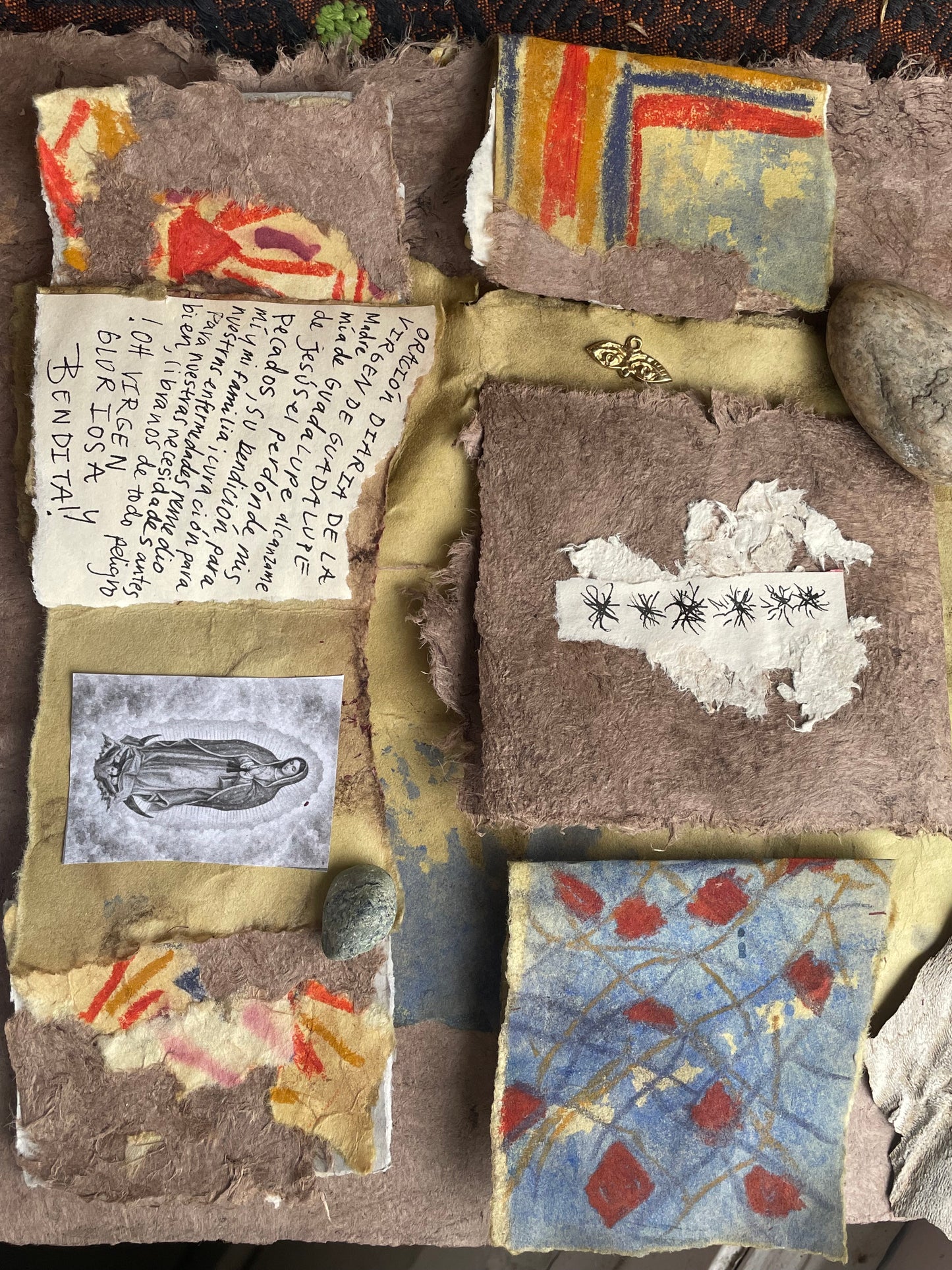 Virgen de Guadalupe Amulet Prayer Book Handmade Devotional Altar