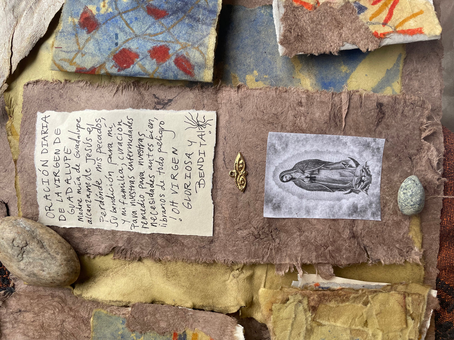 Virgen de Guadalupe Amulet Prayer Book Handmade Devotional Altar