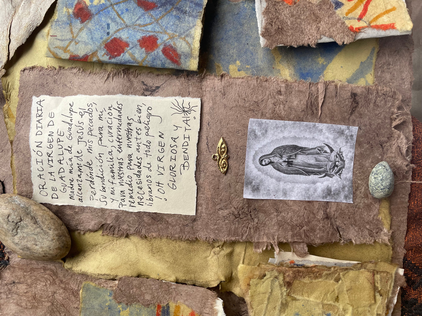 Virgen de Guadalupe Amulet Prayer Book Handmade Devotional Altar