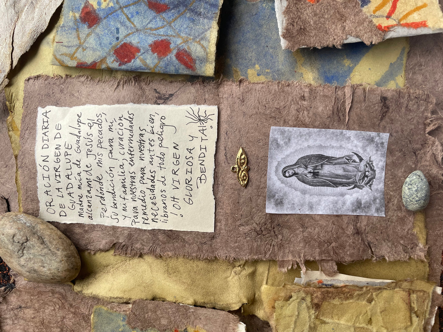 Virgen de Guadalupe Amulet Prayer Book Handmade Devotional Altar