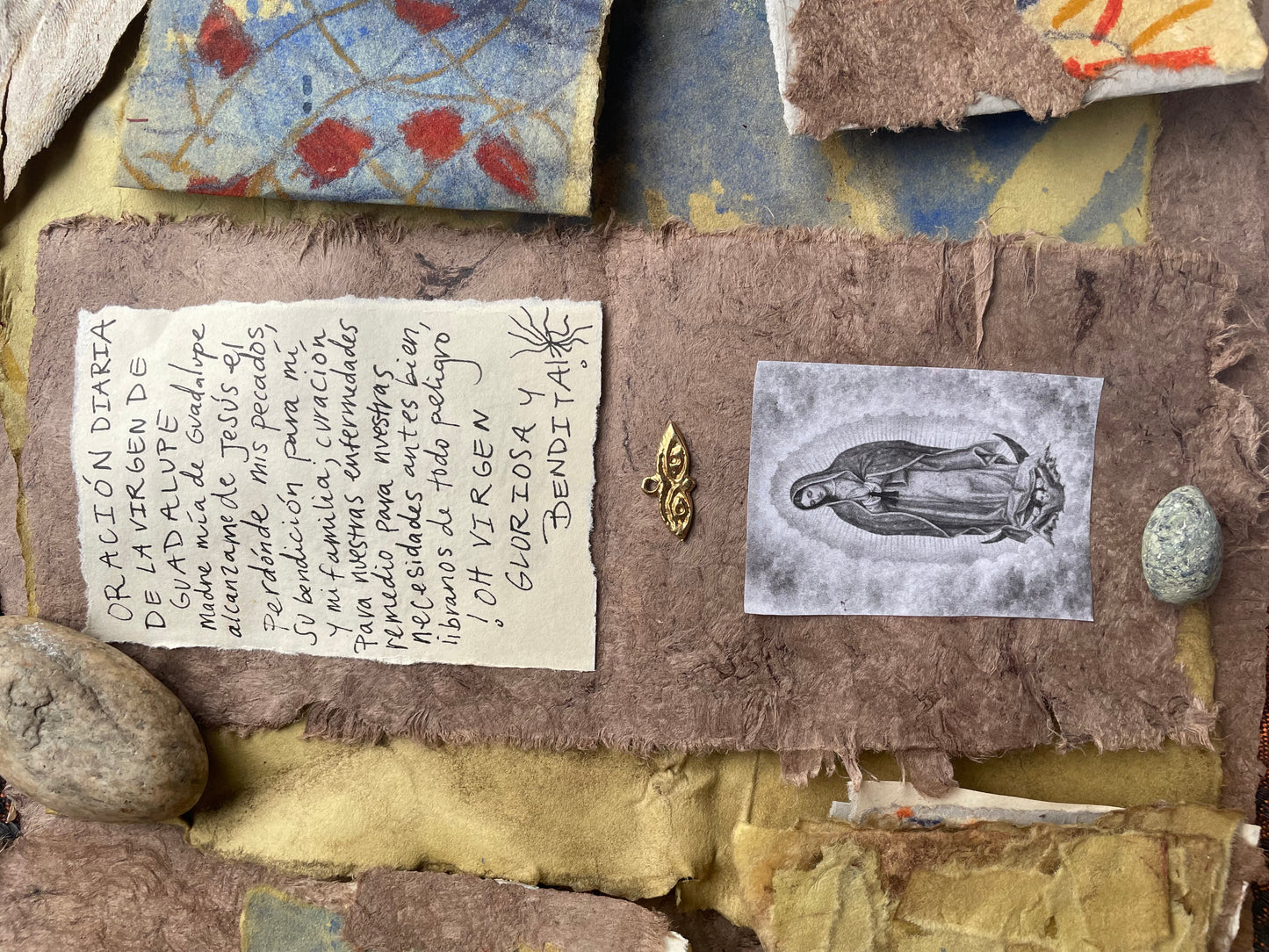Virgen de Guadalupe Amulet Prayer Book Handmade Devotional Altar