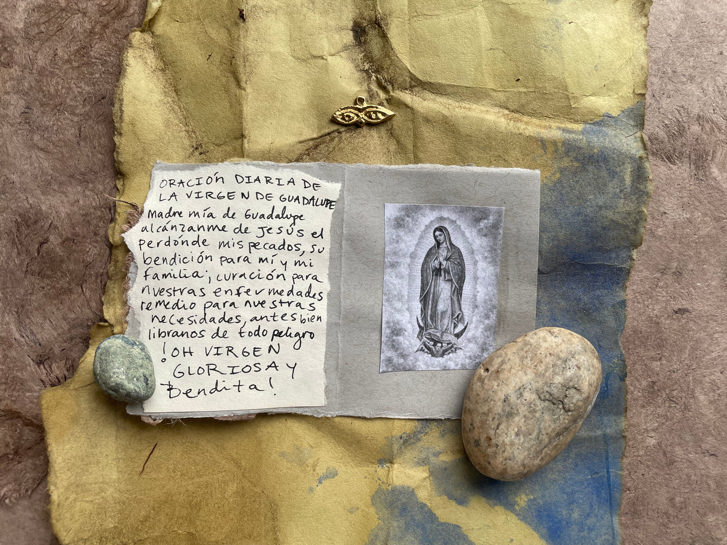 Virgen de Guadalupe Amulet Prayer Book Handmade Devotional Altar