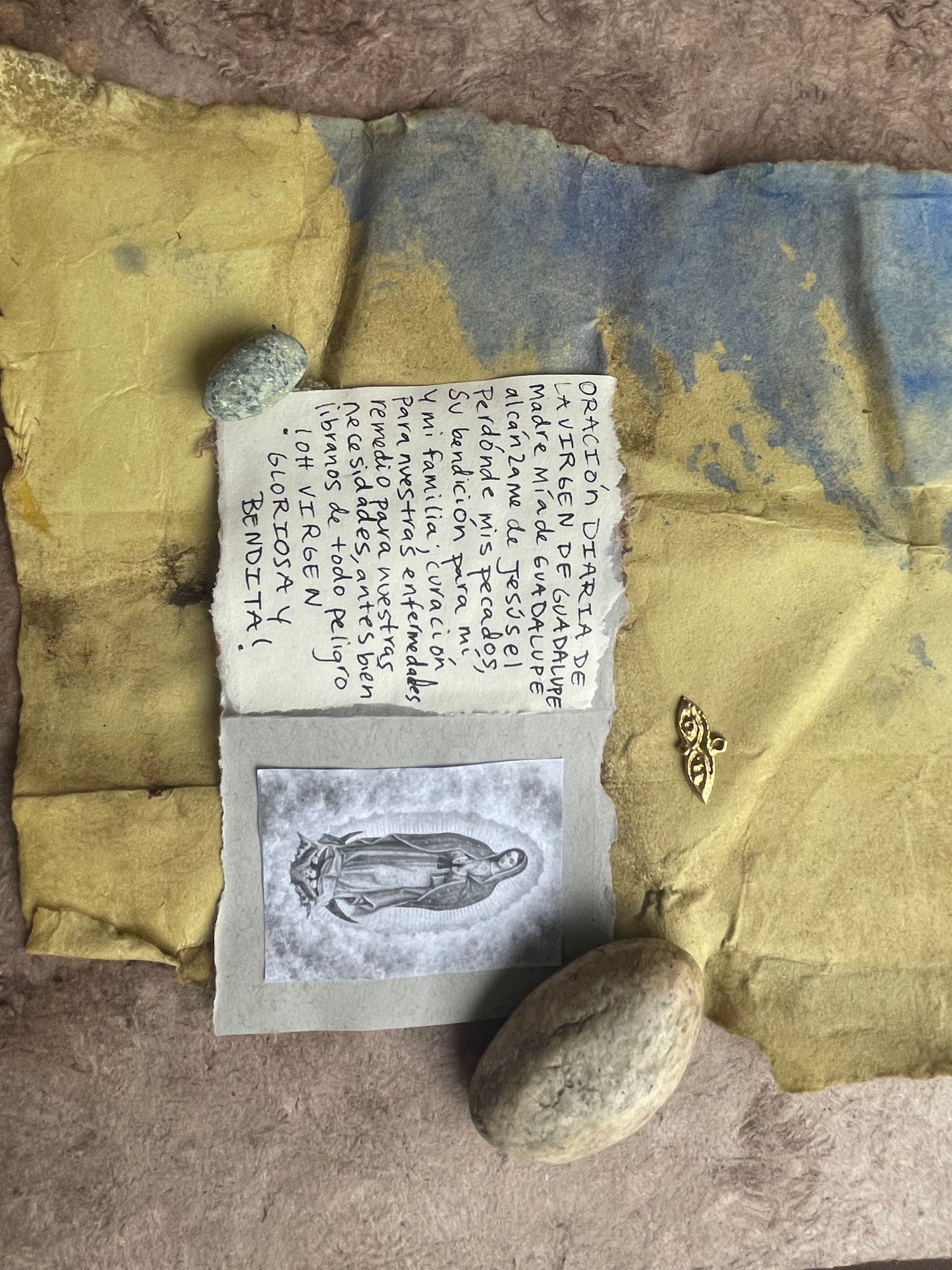 Virgen de Guadalupe Amulet Prayer Book Handmade Devotional Altar