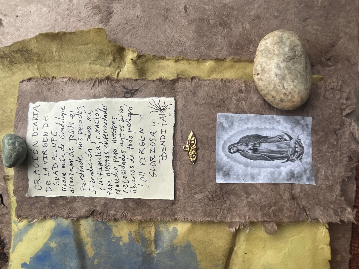 Virgen de Guadalupe Amulet Prayer Book Handmade Devotional Altar