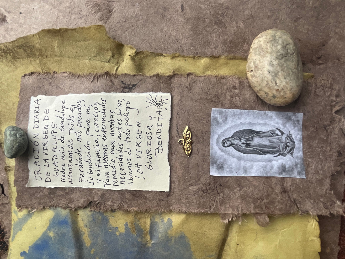 Virgen de Guadalupe Amulet Prayer Book Handmade Devotional Altar