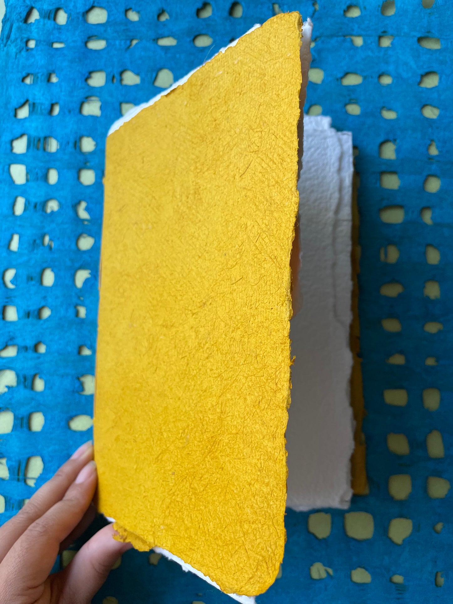 Handmade Yellow Huun Codex Journal – Hungarian Cotton Paper Sketchbook for Watercolor, Ink & Mixed Media