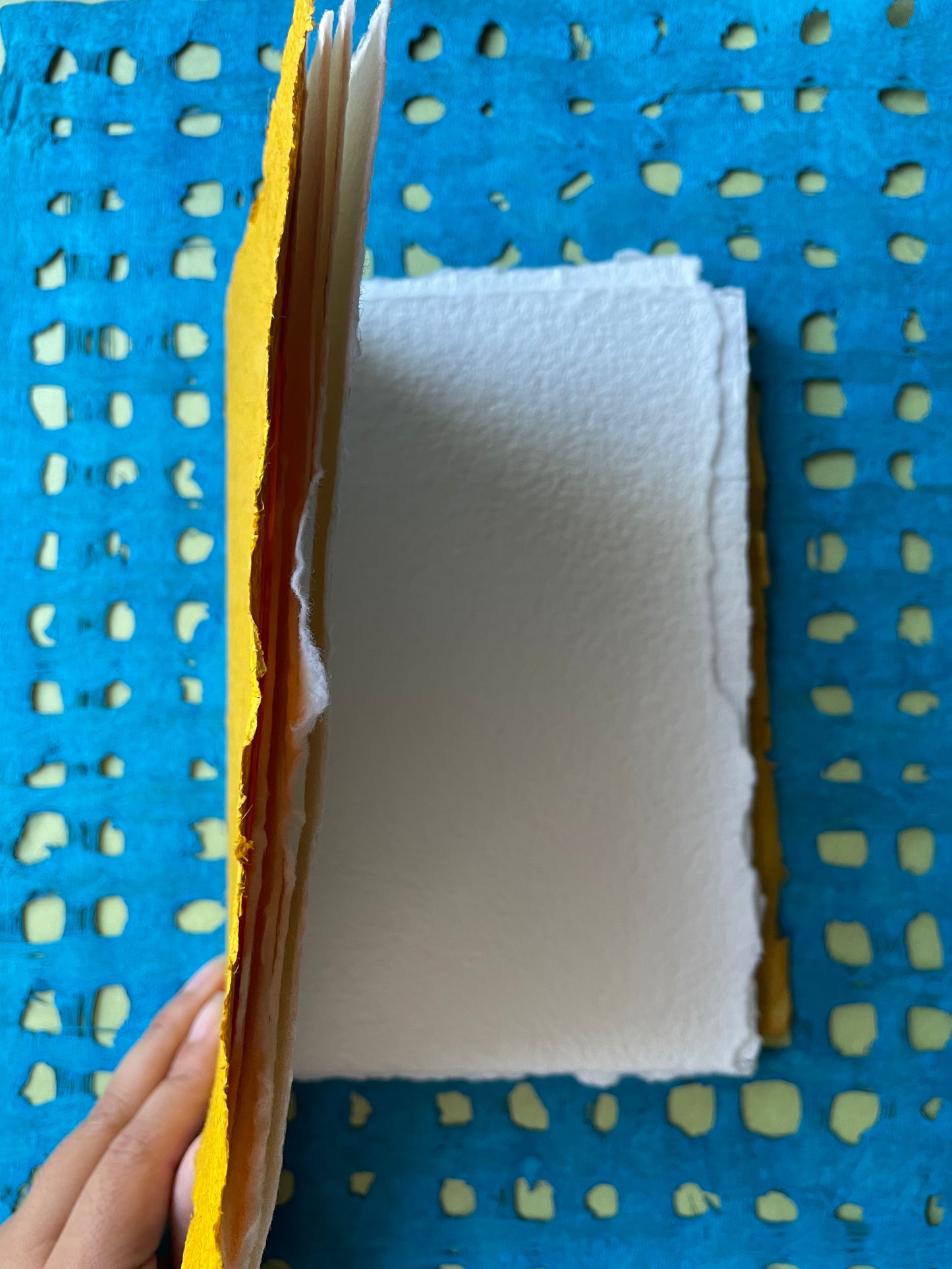 Handmade Yellow Huun Codex Journal – Hungarian Cotton Paper Sketchbook for Watercolor, Ink & Mixed Media