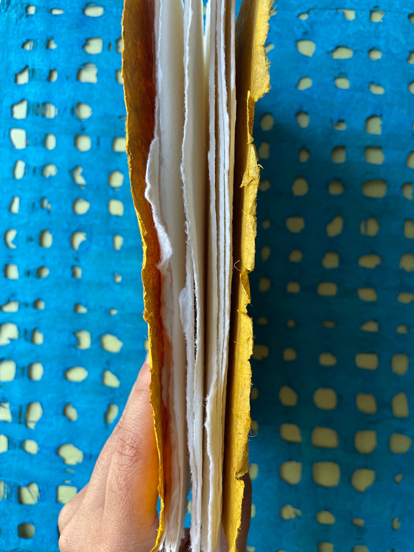 Handmade Yellow Huun Codex Journal – Hungarian Cotton Paper Sketchbook for Watercolor, Ink & Mixed Media