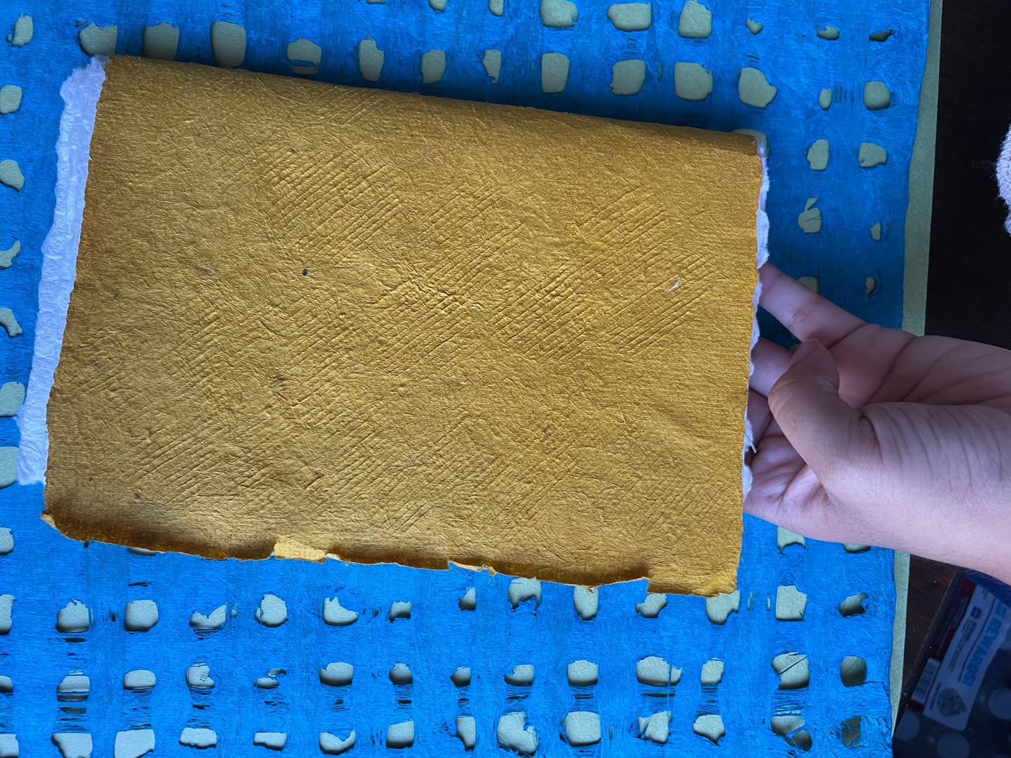 Handmade Yellow Huun Codex Journal – Hungarian Cotton Paper Sketchbook for Watercolor, Ink & Mixed Media