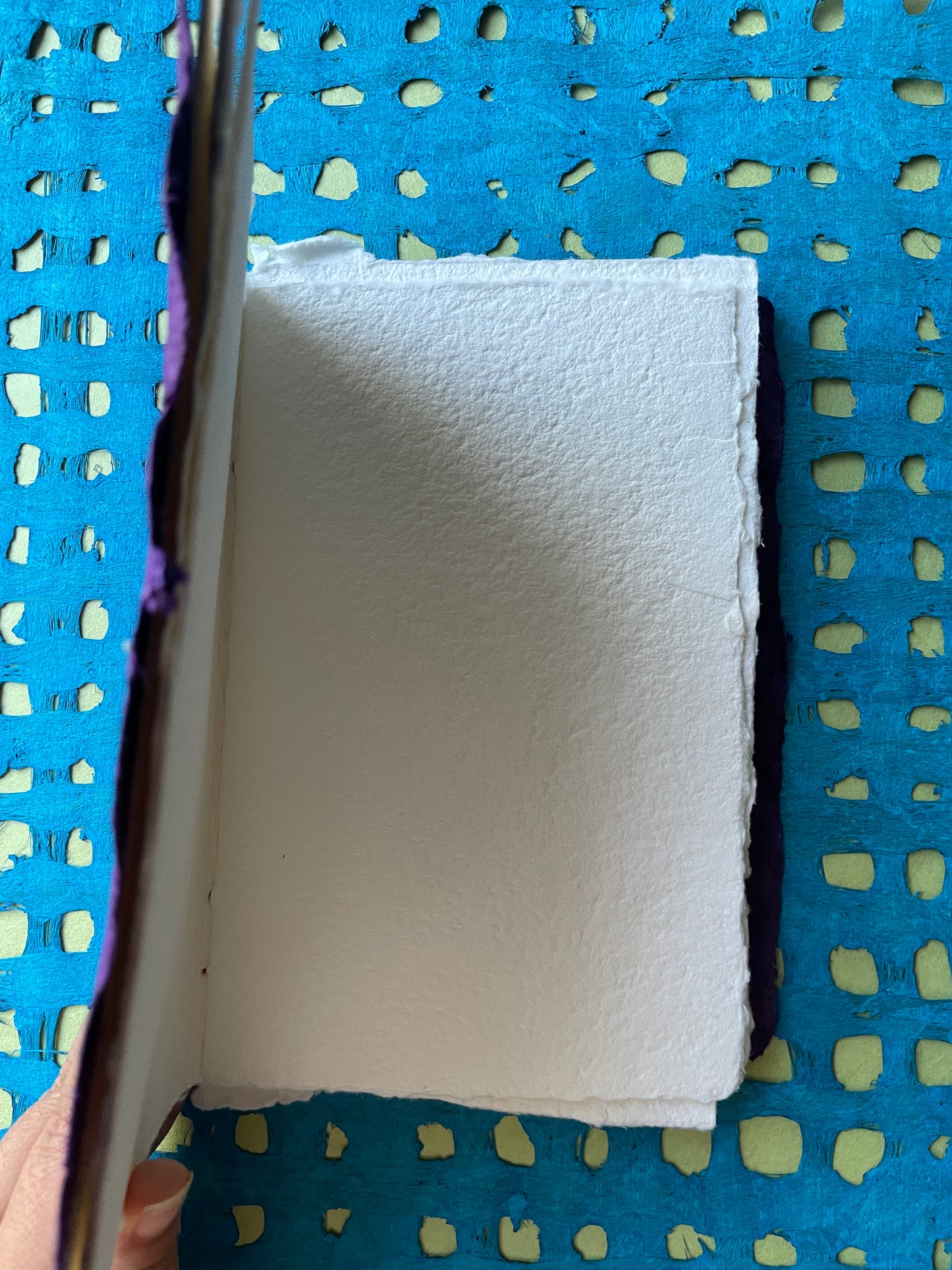 Handmade Purple Huun Codex Journal – Cotton Watercolor Paper Sketchbook for Ink, Painting & Mixed Media