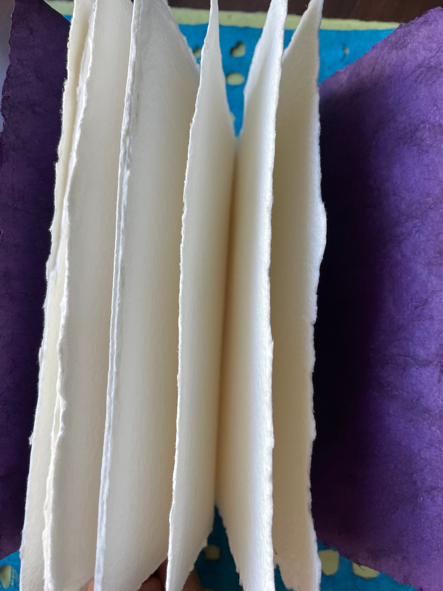 Handmade Purple Huun Codex Journal – Cotton Watercolor Paper Sketchbook for Ink, Painting & Mixed Media