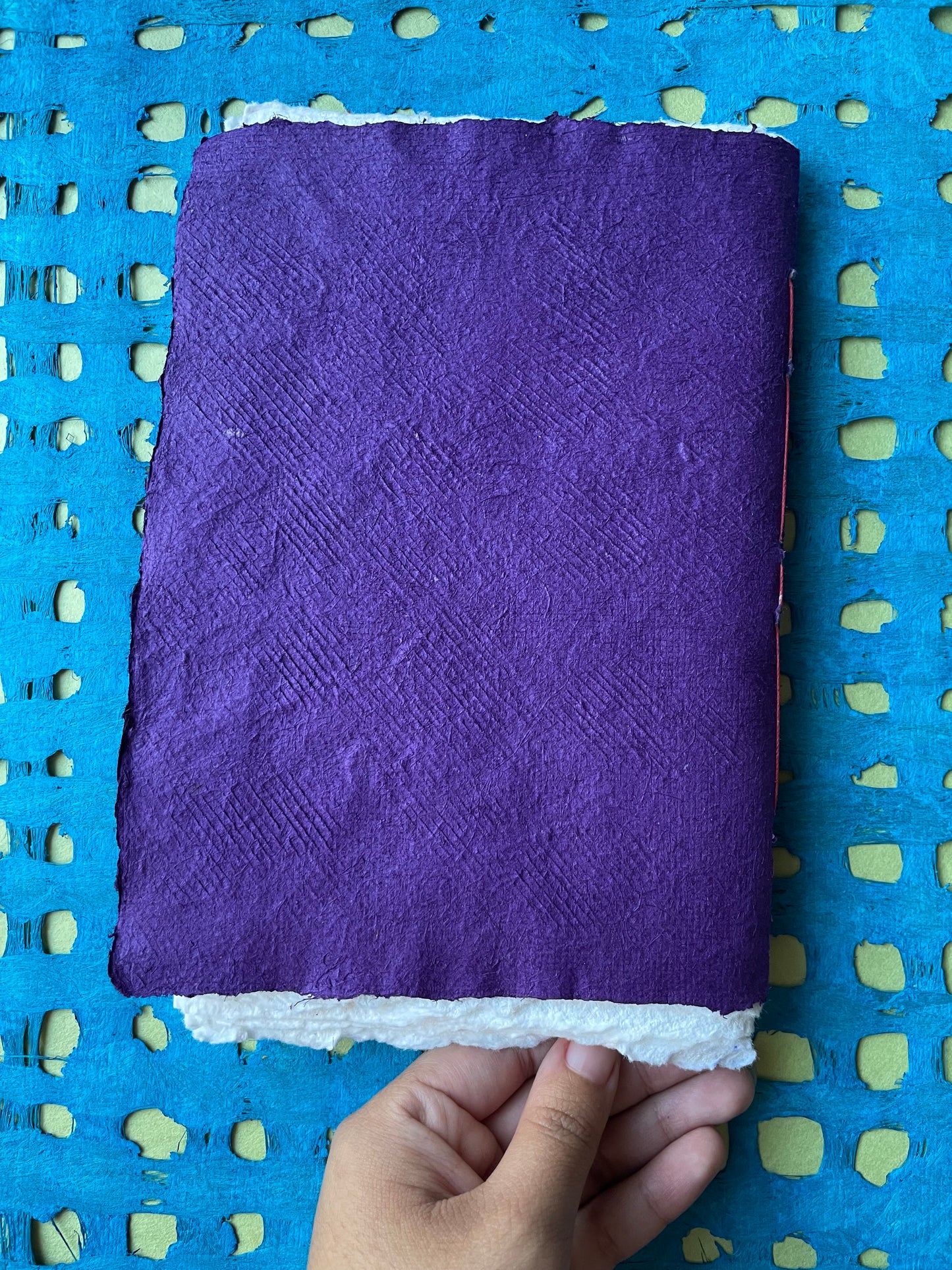 Handmade Purple Huun Codex Journal – Cotton Watercolor Paper Sketchbook for Ink, Painting & Mixed Media