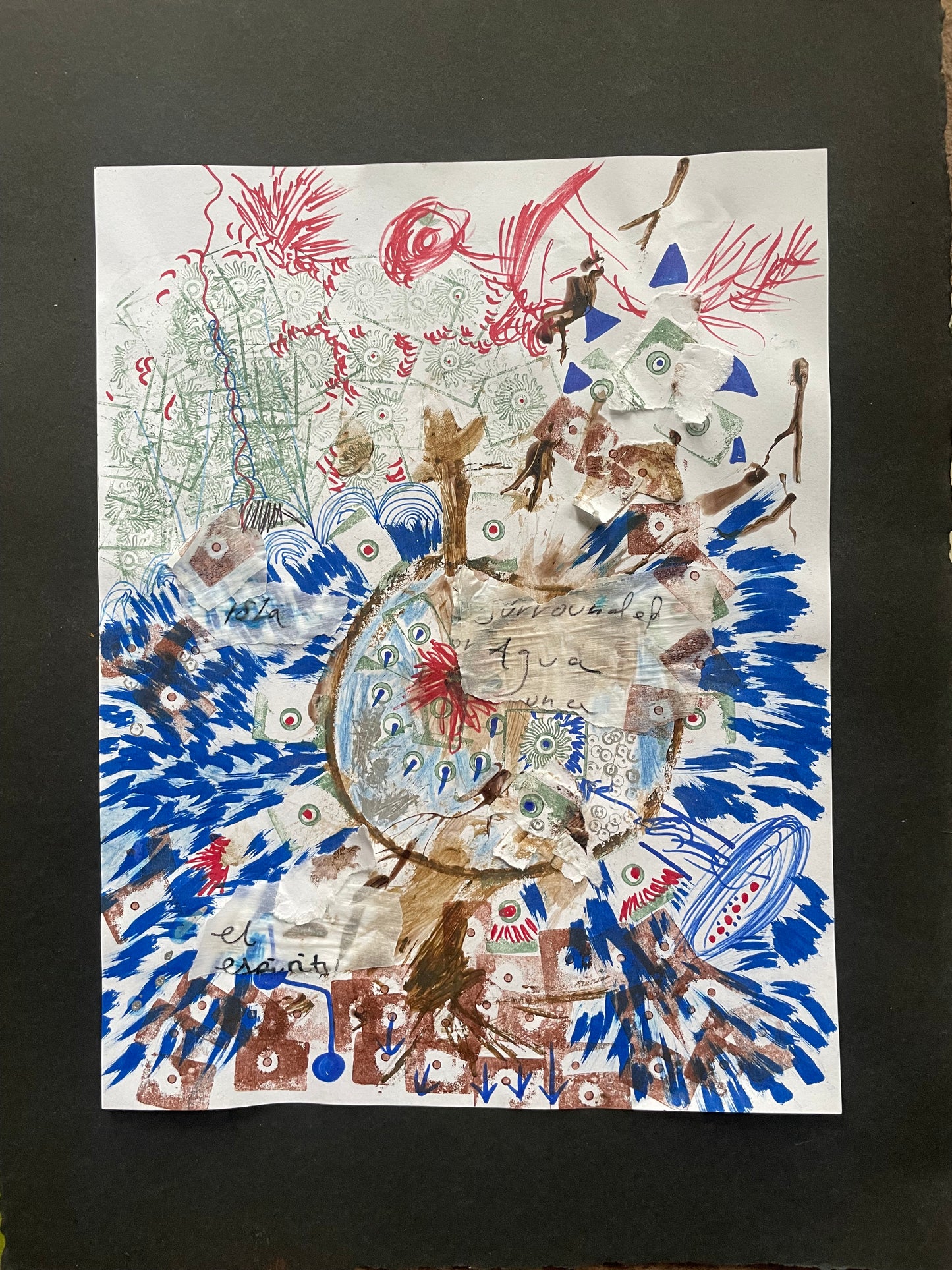 Mapa a Aztlán Collage Art Drawing