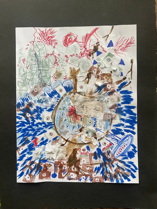 Mapa a Aztlán Collage Art Drawing