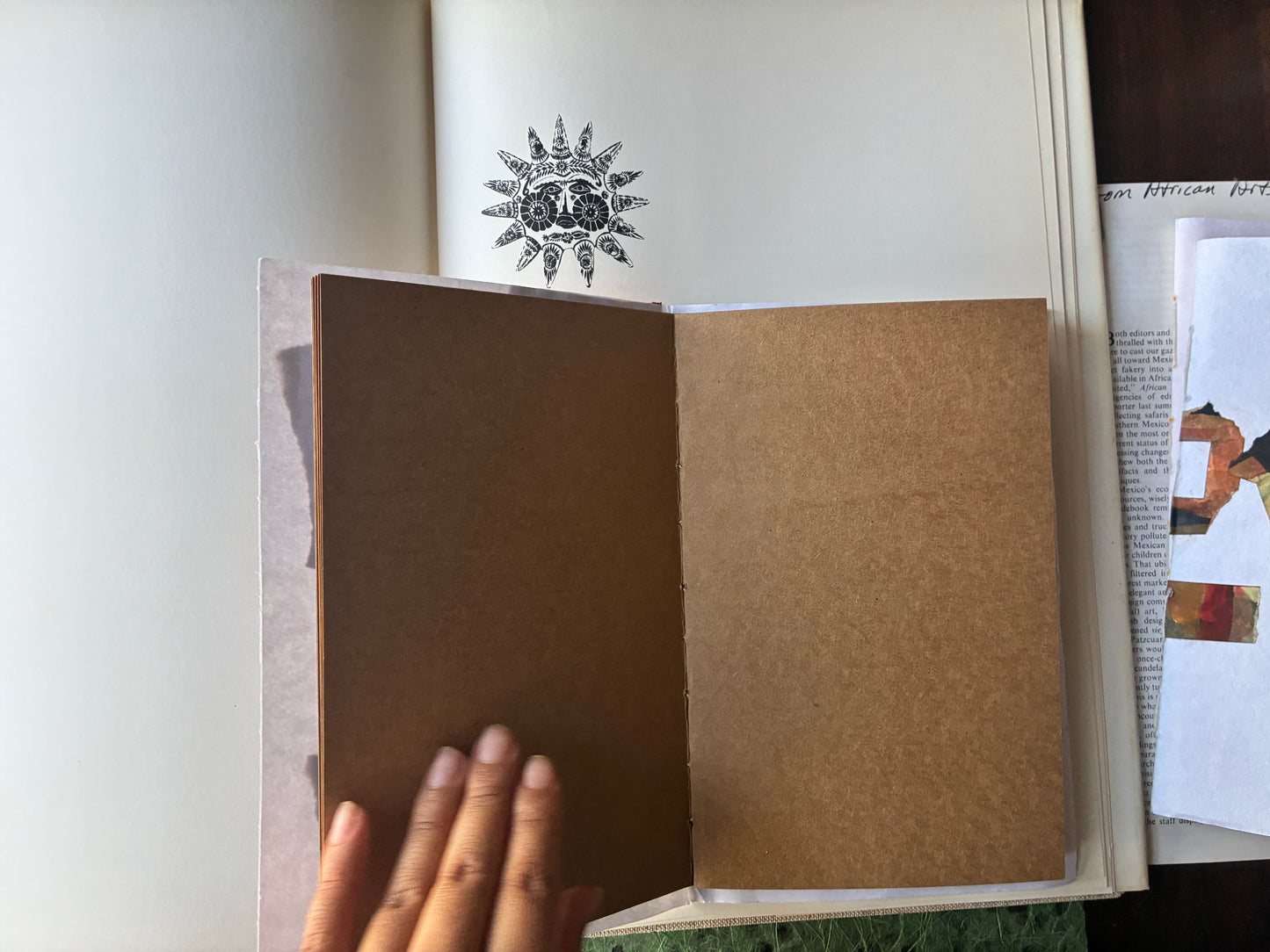 Time Clocks in Window Codex Journal Washi & Wood Pulp Paper