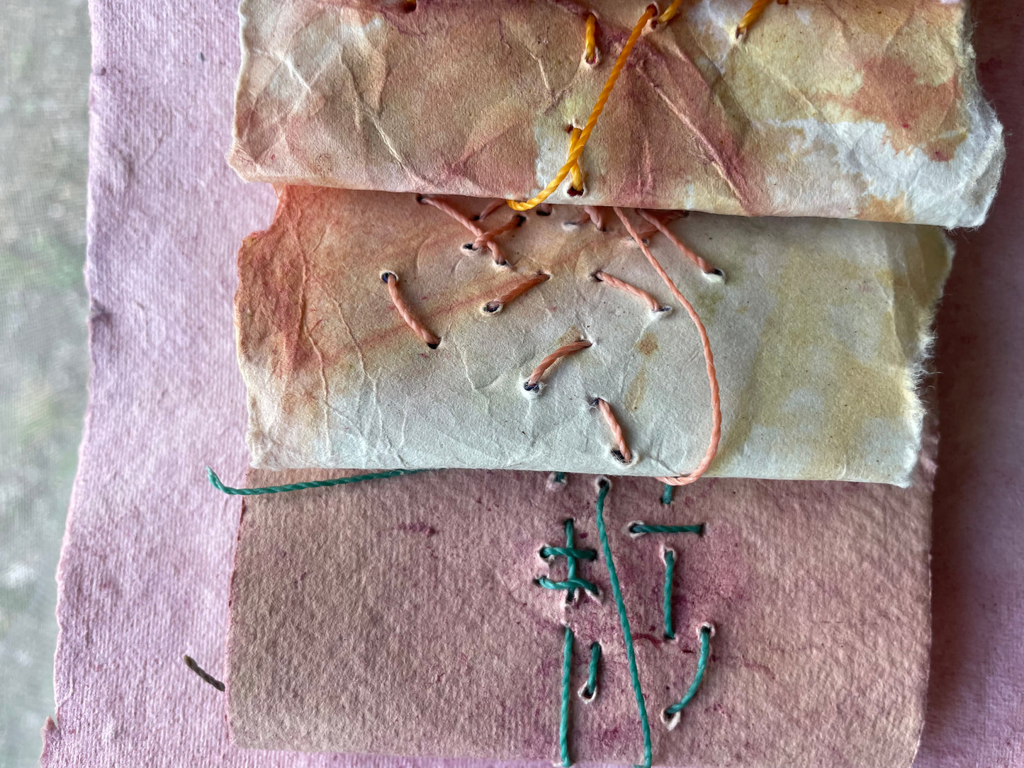 Handmade Botanically Dyed  Set of Mini Codex Journals