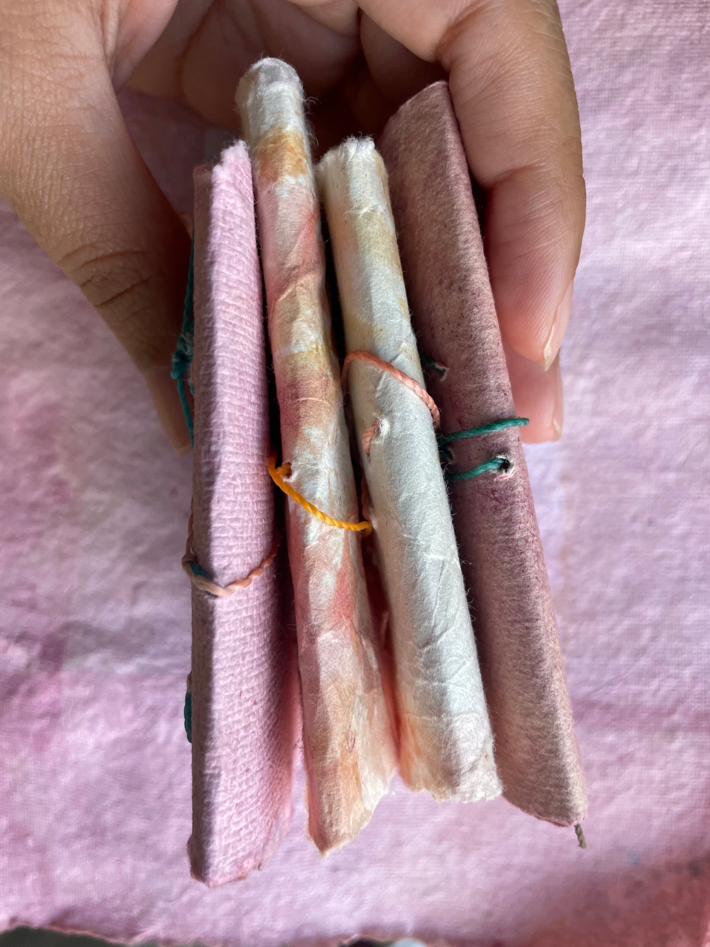 Handmade Botanically Dyed  Set of Mini Codex Journals